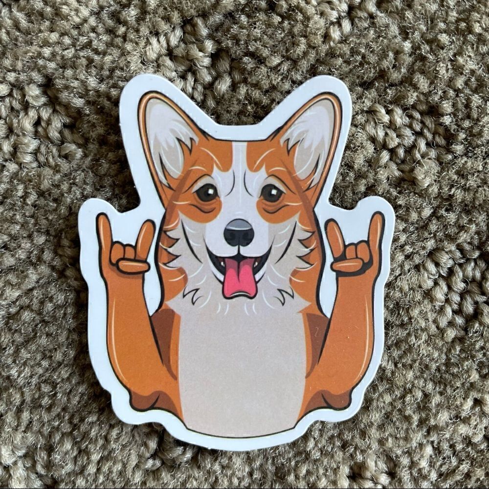 Peace Out Corgi Sticker  - Picture 3 of 7